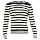 Moncler Striped Sweatshirt in Navy Blue Cotton