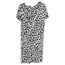 Diane Von Furstenberg Printed Short Sleeve Dress in Black and White Viscose