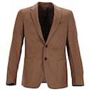 Prada Single-Breasted Blazer in Brown Wool