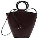 Staud Seberg Shoulder Bag in Maroon Leather