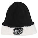 Black and white cashmere-blend hat - size - Chanel