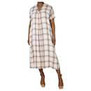 Peach checkered midi dress - size L - Lisa Marie Fernandez