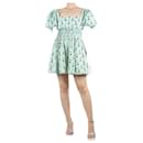 Mint green puff-sleeved floral mini dress - size M - Autre Marque