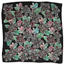 Black floral silk scarf - Chanel