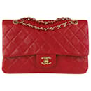 Red medium lambskin vintage 1989-1991 Classic Double Flap - Chanel