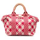 Chanel Pink Canvas Gingham Tote