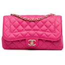 Chanel Aba chique de pele de cordeiro média rosa Mademoiselle