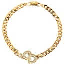 Dior Gold Logo Rhinestone Bracelet
