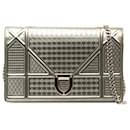 Dior Silver Baby Patent Microcannage Diorama Wallet on Chain