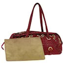 BOTTEGA VENETA INTRECCIATO Shoulder Bag Leather outlet Red Auth am5994 - Autre Marque