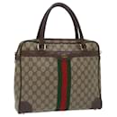 GUCCI GG Supreme Web Sherry Line Hand Bag PVC Beige Red 904 02 015 Auth th4757 - Gucci