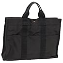HERMES Her Line MM Tote Bag Canvas Gray Auth 70185 - Hermès