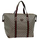GUCCI GG Supreme Web Sherry Line Boston Bag PVC Beige Red 89 19 012 Auth th4748 - Gucci