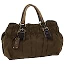 PRADA Hand Bag Nylon Brown Auth 70388 - Prada