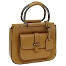 GUCCI Hand Bag Leather Brown Auth 70668 - Gucci