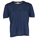 Hermes Crewneck T-shirt in Blue Cotton - Hermès