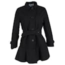 Prada Belted Short Coat in Black Nylon
