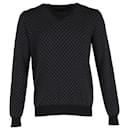 Louis Vuitton Damier Patterned Knit Jumper in Black Wool