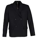 A.P.C. Double-Breasted Blazer in Navy Blue Wool - Apc