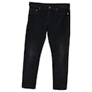 Saint Laurent Pantalon droit en velours côtelé en coton noir