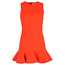 Victoria, Victoria Beckham Flounce Hem Shift Dress in Orange Wool