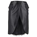 mm6 Maison Margiela Open-Front Skirt in Black Leather - Maison Martin Margiela