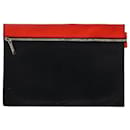 Victoria Beckham Two Tone Clutch in Red Leather