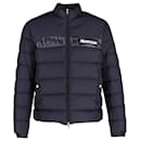 Moncler Servieres Zip-Up Puffer Jacket in Navy Blue Nylon