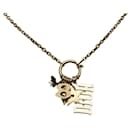 Dior Logo Charms Pendant Necklace Necklace Metal in Good condition