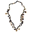 Brown tear-drop necklace - Hermès