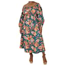Teal floral printed midi dress - size UK 16 - Ulla Johnson