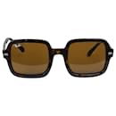 Óculos de sol tartaruga marrom com armação quadrada - Ray-Ban