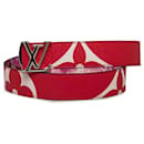 Cintura reversibile iconica gigante con monogramma rosso Louis Vuitton
