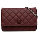 Chanel Red Classic Lambskin Wallet on Chain