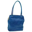 CHANEL Tote Bag Caviar Skin Blue CC Auth bs13378 - Chanel