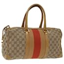 GUCCI GG Canvas Sherry Line Hand Bag Beige Red Brown 000 0846 auth 70123 - Gucci