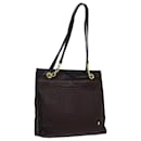 BALLY Quilted Chain Shoulder Bag Leather Brown Auth ac2896 - Bally