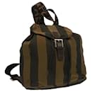 FENDI Pecan Canvas Backpack Nylon Brown Auth bs12549 - Fendi