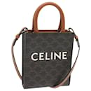 CELINE Triomphe Canvas Minibar Tical Hippo Hand Bag PVC 2way Black Auth 70260A - Céline