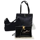 Salvatore Ferragamo Shoulder Bag Leather 3Set Black Auth bs13500