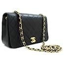 CHANEL Full Flap Chain Shoulder Bag Black Quilted Lambskin Leather - Chanel