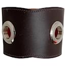 Hermes Brown Leather Grommet Cuff Bracelet - Autre Marque
