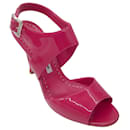 Manolo Blahnik Raspberry Patent Leather Ankle Strap Sandals - Autre Marque