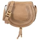 Chloé Taupe Large Marcie Leather Crossbody Bag