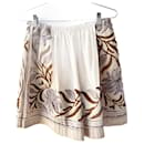 Handmade floral purple crewel wool embroidered shorts - Autre Marque
