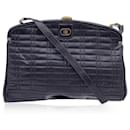 Bolso de hombro enmarcado de cuero acolchado negro vintage - Emilio Pucci