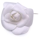 vintage Tissu Blanc Fleur Camelia Camellia Broche Pin - Chanel