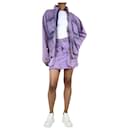 Purple distressed denim mini skirt and jacket set - size XS - Autre Marque