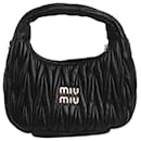 Black Wander matelassé nappa leather hobo mini-bag - Miu Miu