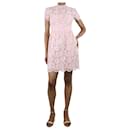 Pink short-sleeved lace midi dress - size UK 6 - Valentino
